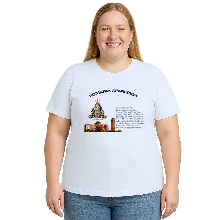 Camiseta Romaria Aparecida Com Oração Personalizada