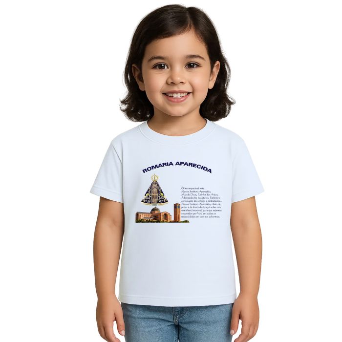 Camiseta Romaria Aparecida Com Oração Personalizada