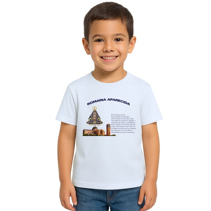 Camiseta Romaria Aparecida Com Oração Personalizada