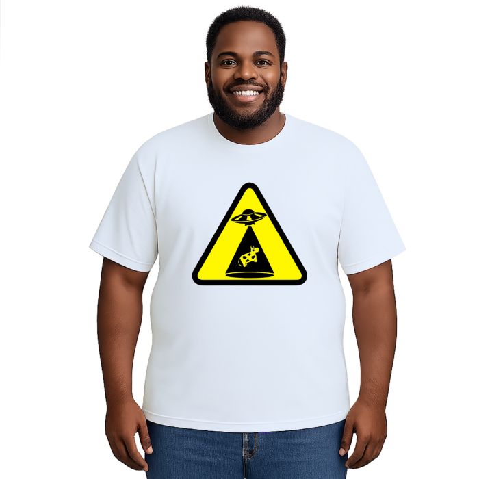 Camiseta Vaca Abduzida Cuidado Estampa Personalizada