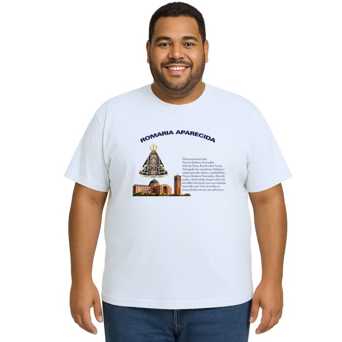 Camiseta Romaria Aparecida Com Oração Personalizada