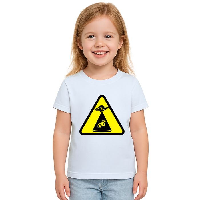 Camiseta Vaca Abduzida Cuidado Estampa Personalizada