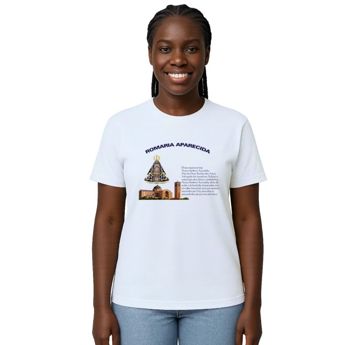 Camiseta Romaria Aparecida Com Oração Personalizada
