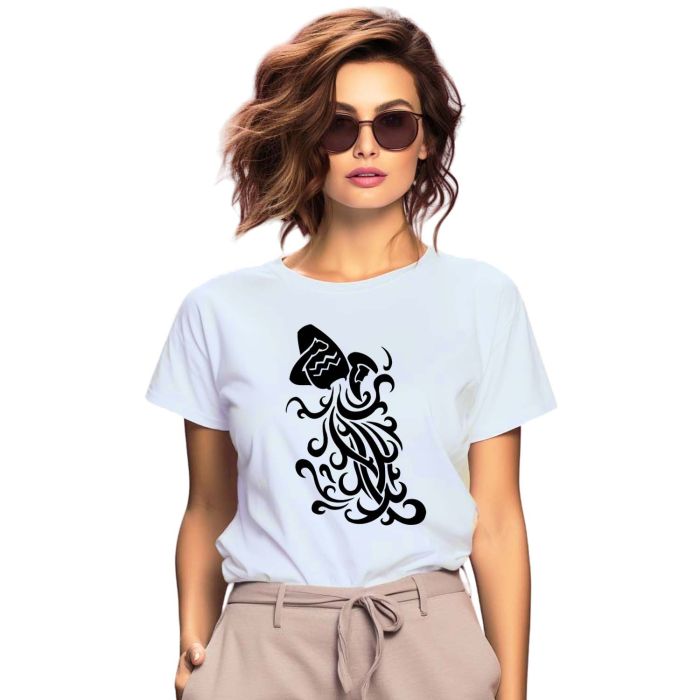 Camiseta Signo Aquário Tribal Astrologia Personalizada