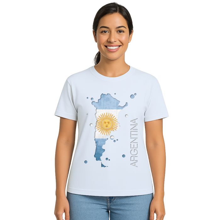 Camiseta Argentina Mapa Estampa Personalizada