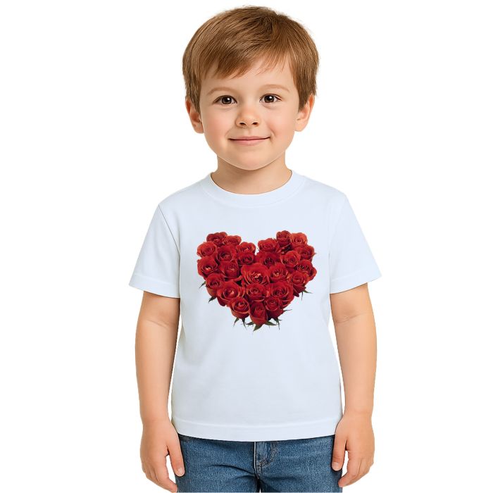Camiseta Coração De Rosas Estampa Personalizada