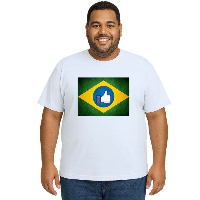 Camiseta Brasil Bandeira Like Estampa Personalizada