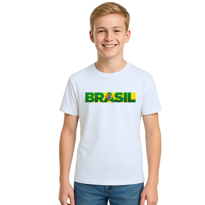 Camiseta Brasil Frase Torcida Estampa Personalizada