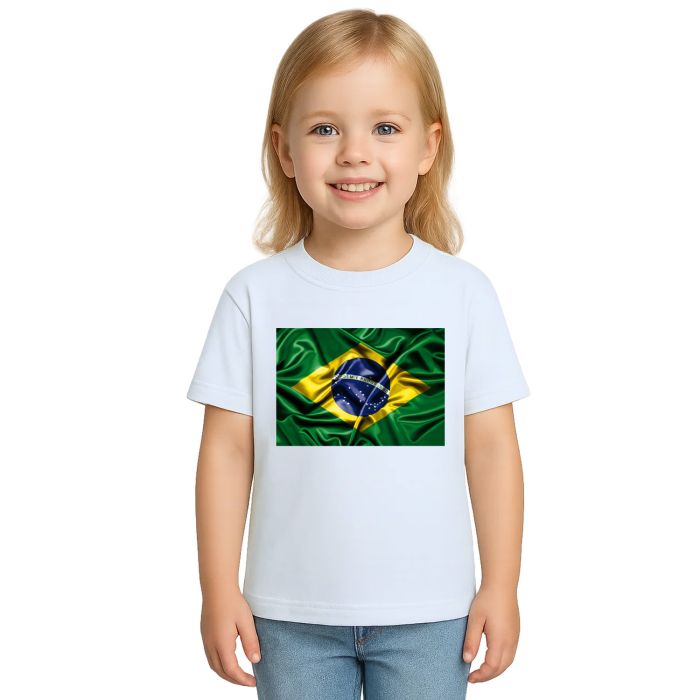 Camiseta Brasil Bandeira Torcida Estampa Personalizada