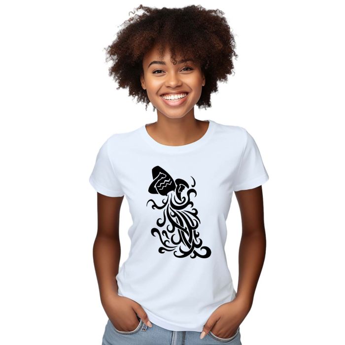 Camiseta Signo Aquário Tribal Astrologia Personalizada