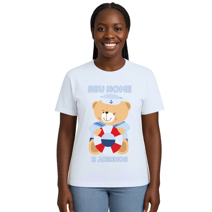 Camiseta Ursinho Marinheiro Buoy Estampa Personalizada