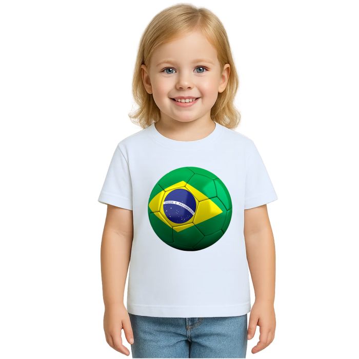 Camiseta Brasil Bola Futebol Estampa Personalizada