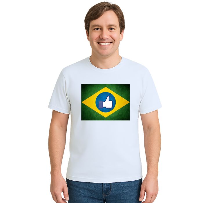 Camiseta Brasil Bandeira Like Estampa Personalizada