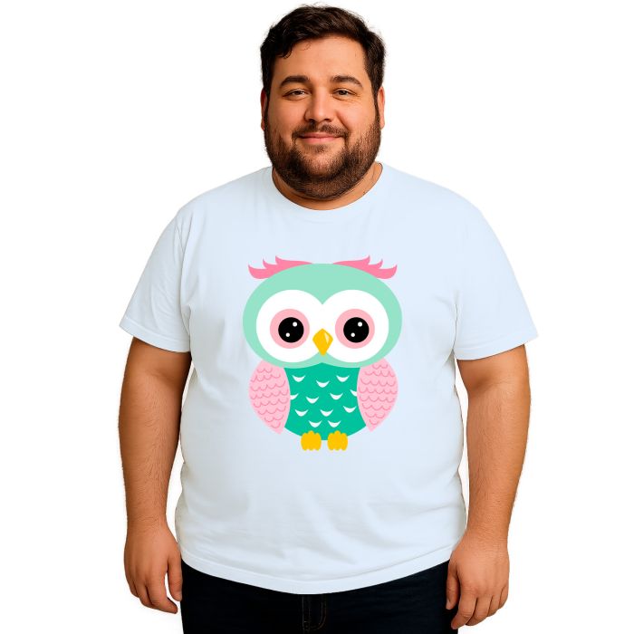 Camiseta Coruja Verde Corujinha Estampa Personalizada