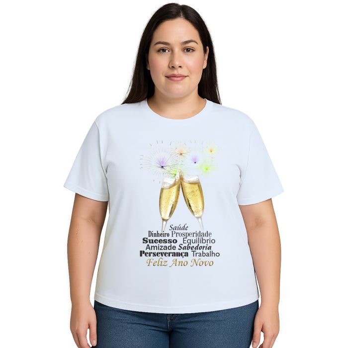 Camiseta Ano Novo Réveillon Brinde Frases Personalizada
