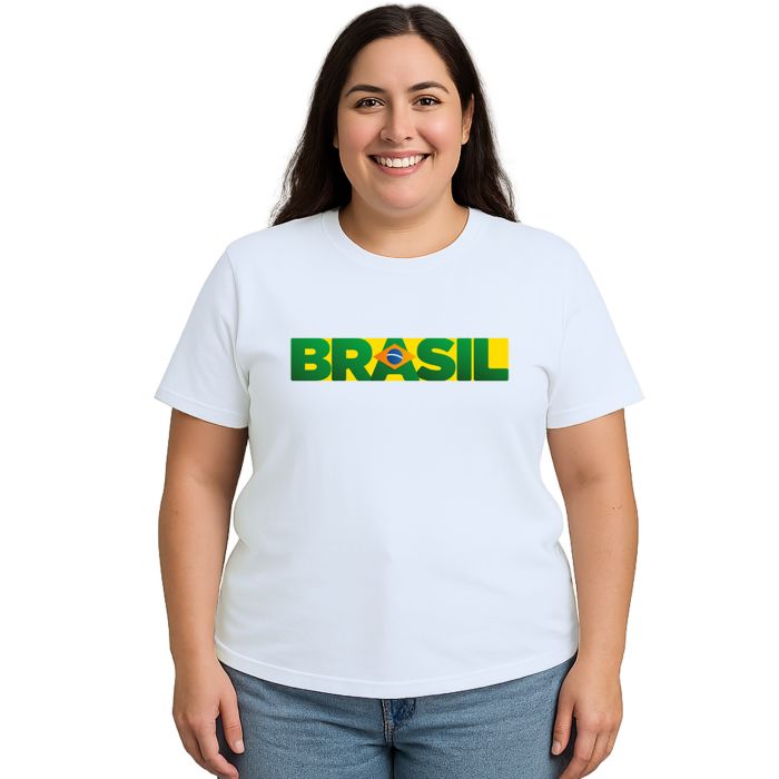 Camiseta Brasil Frase Torcida Estampa Personalizada