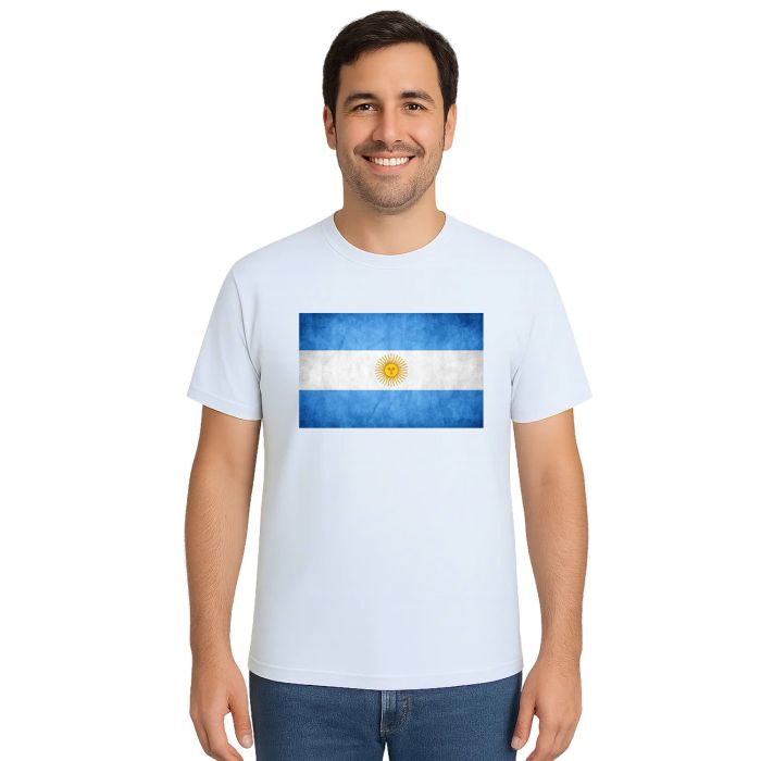 Camiseta Argentina Bandeira Estampa Personalizada
