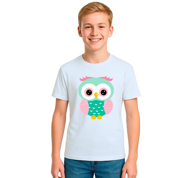 Camiseta Coruja Verde Corujinha Estampa Personalizada