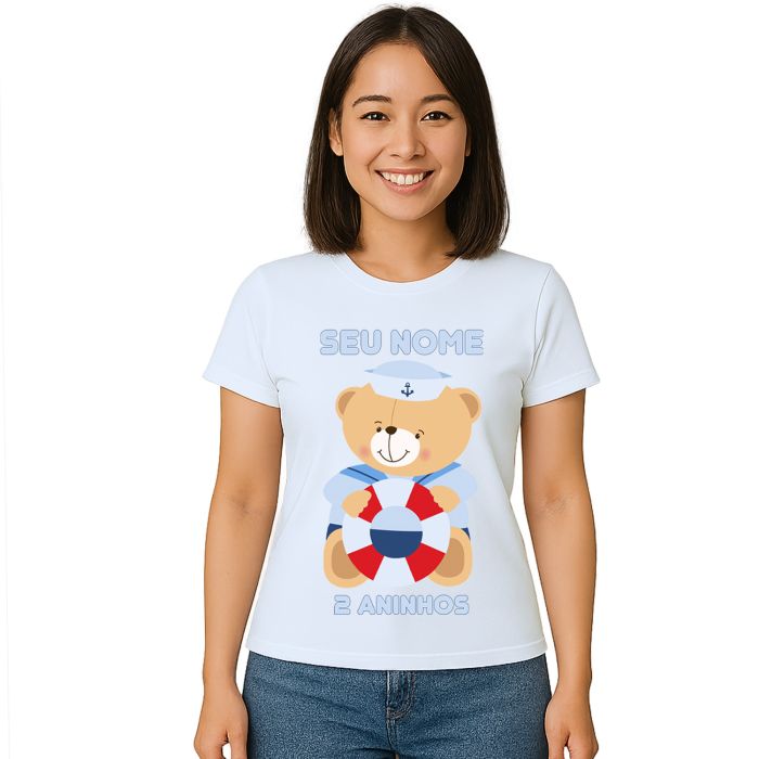 Camiseta Ursinho Marinheiro Buoy Estampa Personalizada