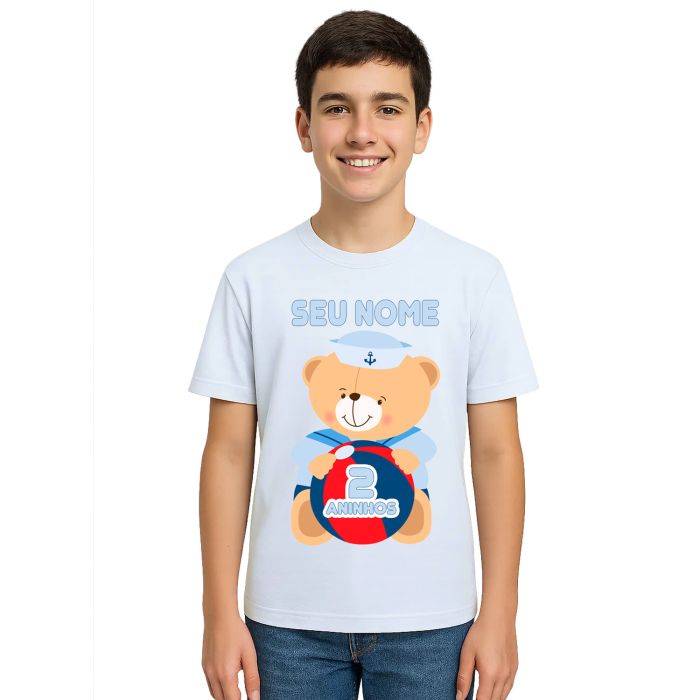 Camiseta Ursinho Marinheiro Ball Estampa Personalizada