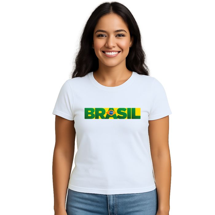 Camiseta Brasil Frase Torcida Estampa Personalizada