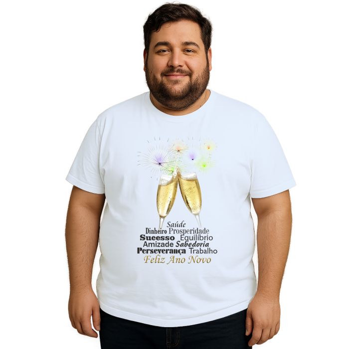 Camiseta Ano Novo Réveillon Brinde Frases Personalizada