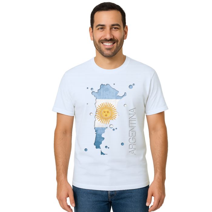 Camiseta Argentina Mapa Estampa Personalizada