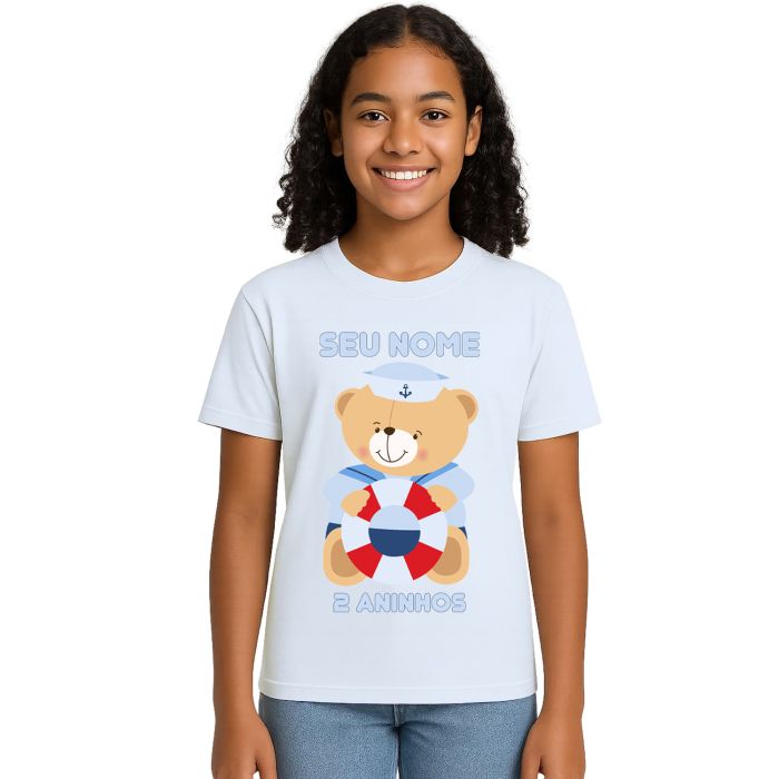 Camiseta Ursinho Marinheiro Buoy Estampa Personalizada