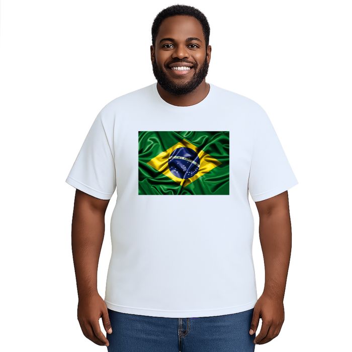 Camiseta Brasil Bandeira Torcida Estampa Personalizada