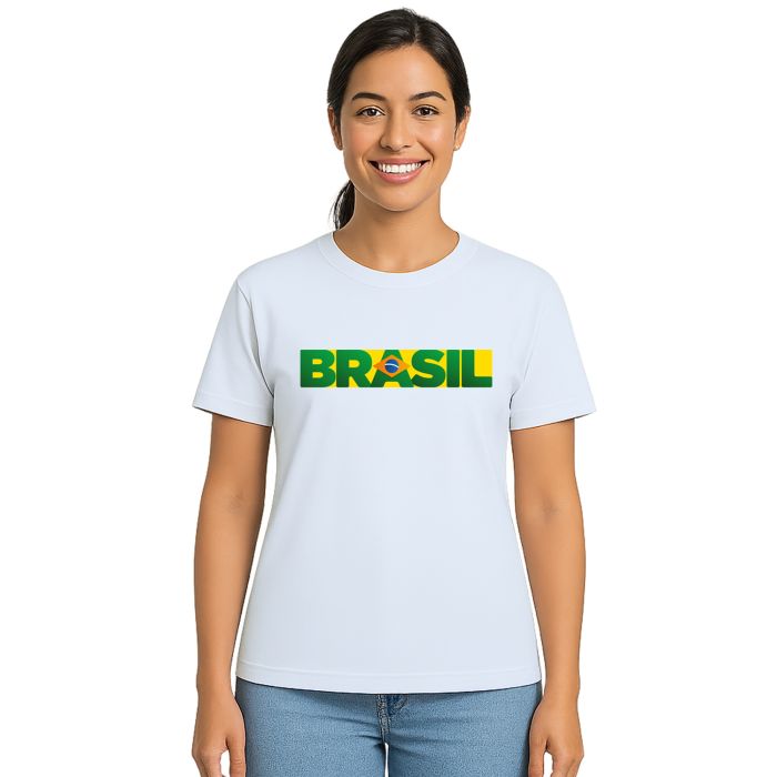 Camiseta Brasil Frase Torcida Estampa Personalizada
