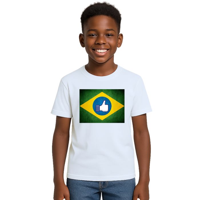 Camiseta Brasil Bandeira Like Estampa Personalizada