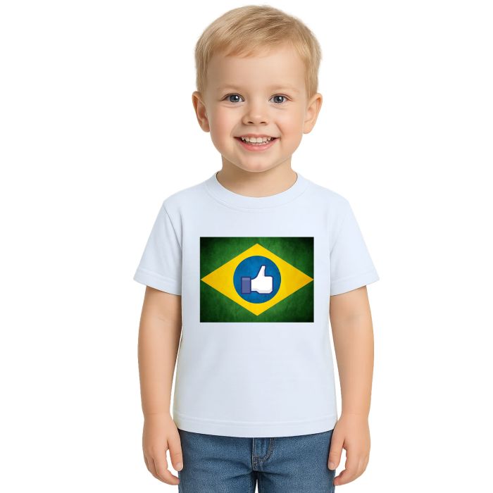 Camiseta Brasil Bandeira Like Estampa Personalizada