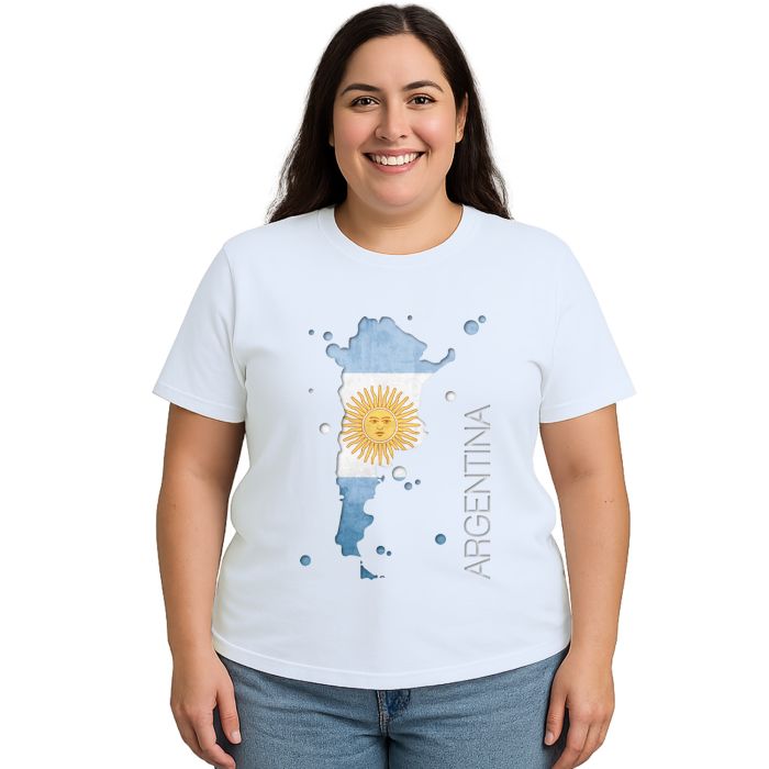 Camiseta Argentina Mapa Estampa Personalizada