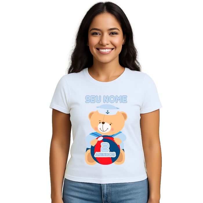 Camiseta Ursinho Marinheiro Ball Estampa Personalizada