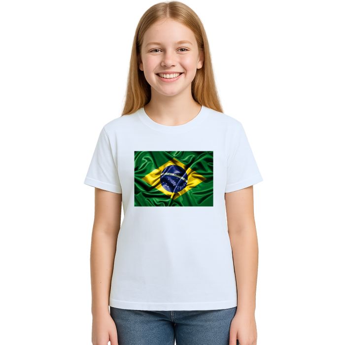 Camiseta Brasil Bandeira Torcida Estampa Personalizada