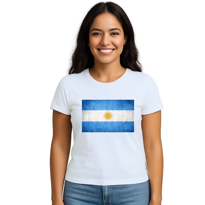 Camiseta Argentina Bandeira Estampa Personalizada