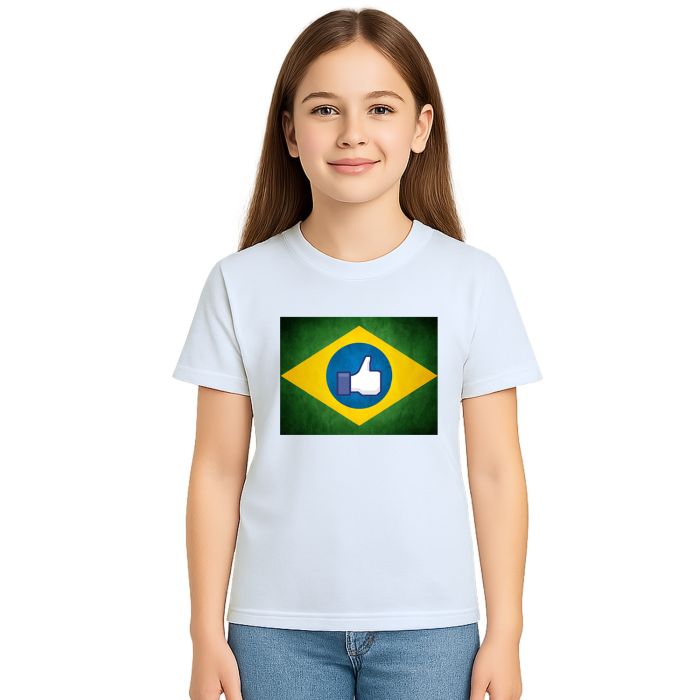 Camiseta Brasil Bandeira Like Estampa Personalizada