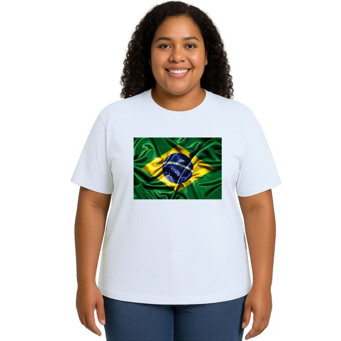 Camiseta Brasil Bandeira Torcida Estampa Personalizada