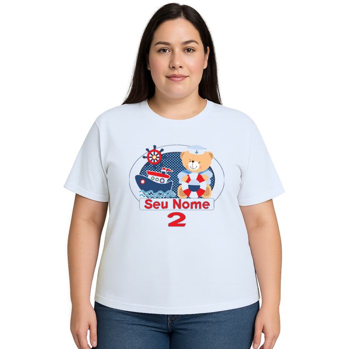 Camiseta Ursinho Marinheiro Boat Estampa Personalizada