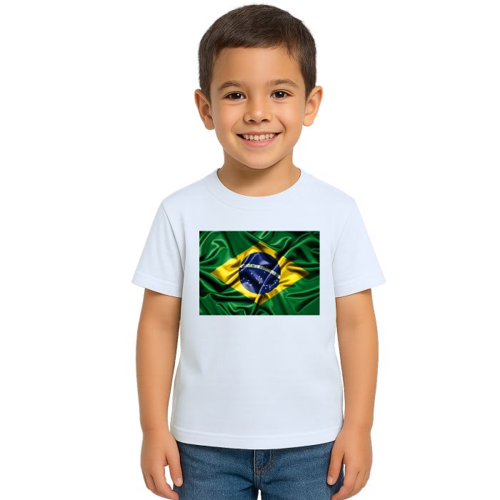 Camiseta Brasil Bandeira Torcida Estampa Personalizada
