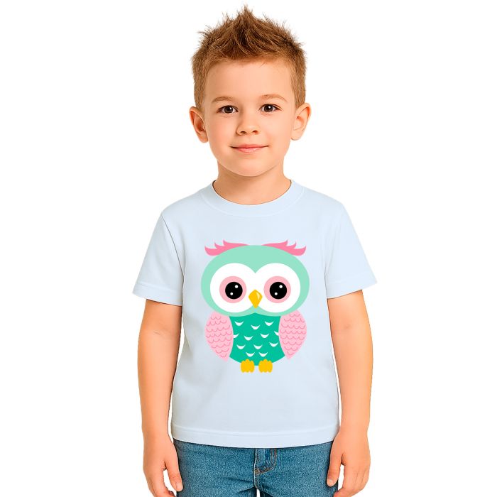 Camiseta Coruja Verde Corujinha Estampa Personalizada