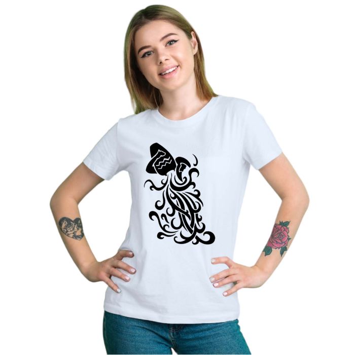 Camiseta Signo Aquário Tribal Astrologia Personalizada