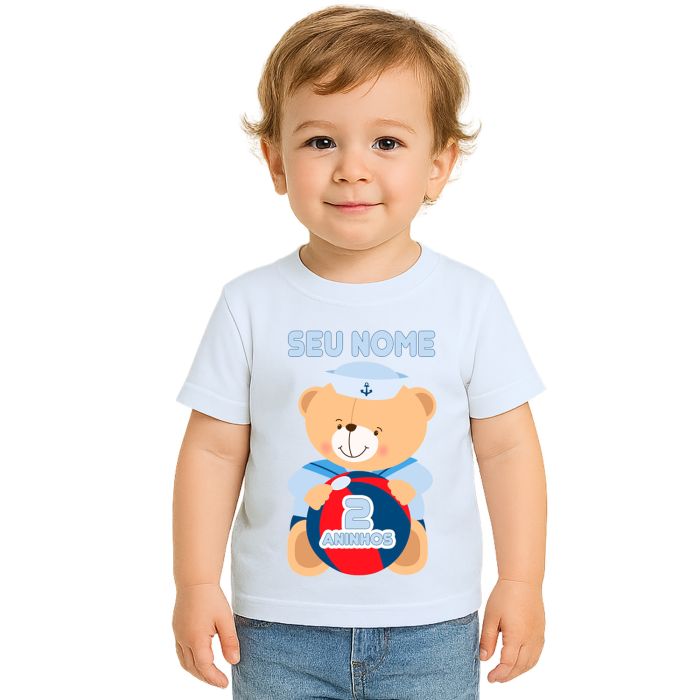 Camiseta Ursinho Marinheiro Ball Estampa Personalizada