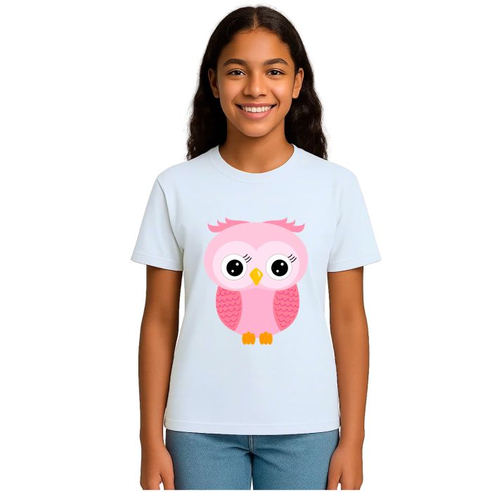 Camiseta Coruja Rosa Corujinha Estampa Personalizada