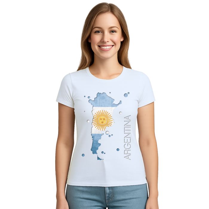 Camiseta Argentina Mapa Estampa Personalizada