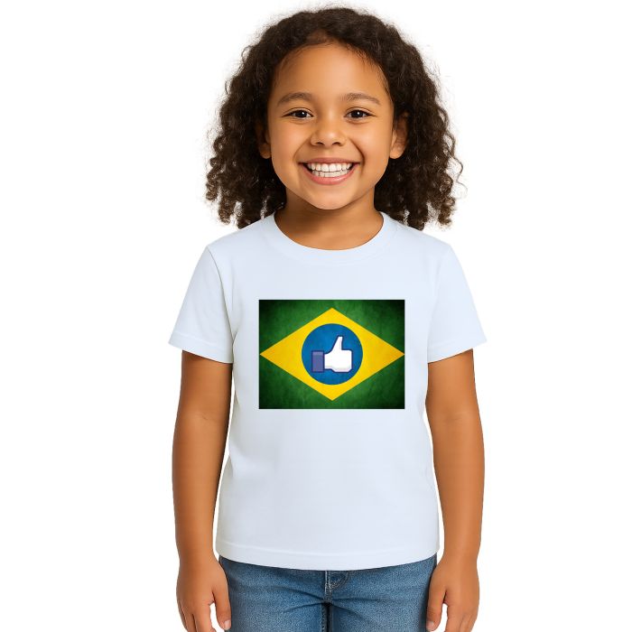 Camiseta Brasil Bandeira Like Estampa Personalizada