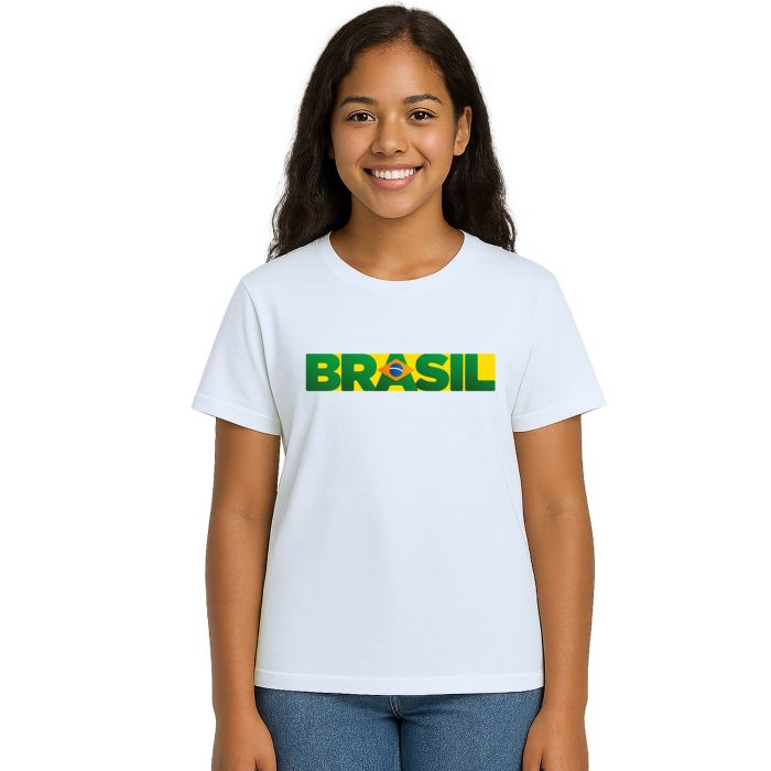 Camiseta Brasil Frase Torcida Estampa Personalizada