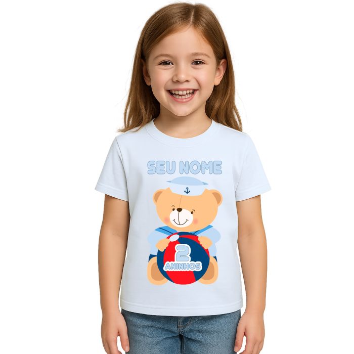 Camiseta Ursinho Marinheiro Ball Estampa Personalizada