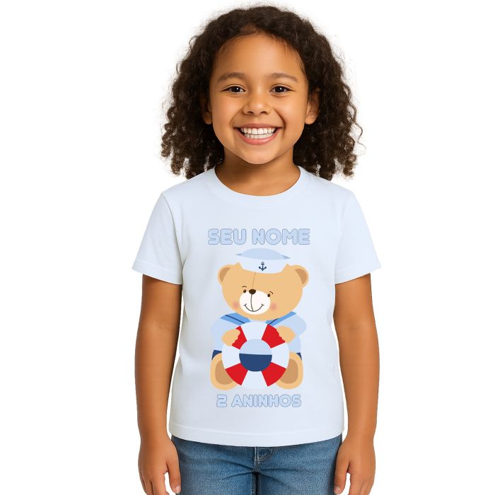 Camiseta Ursinho Marinheiro Buoy Estampa Personalizada