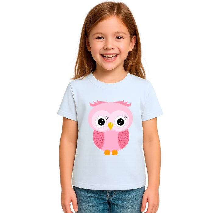 Camiseta Coruja Rosa Corujinha Estampa Personalizada